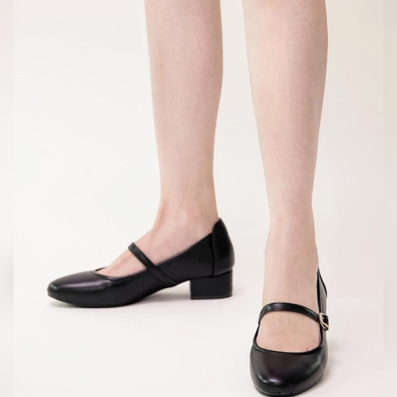 NEW Woman Mary Jane Shoes Low Heels Dress Pumps 2 Inch Chunky Heel Ankle - Picture 5 of 8